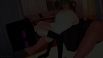 Caliente hace cosplay de Enderman para follar en la enfemer iacute a viste solo una toalla