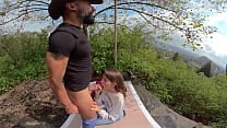 Perfect teen Lili Charmelle sucks and fucks outdoor