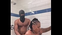 Busty chick Marrijanee gets fucked in her ass in shower