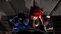 Demon Girl and Redhead Blow you  Bound By Lust  Animated Gameplay
