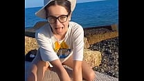 Little beach girl want to suck big dick outdoor tan beach teen blowjob publicsex