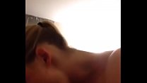 Amateur lady gives him a blowjob