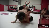 Busty wrestling dykes strapon fuck lesbians in kinky group Busty wrestling dykes strapon fuck lesbians in kinky group