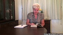 Highly sexed grandma Sandie rubs her pierced clit Highly sexed grandma Sandie rubs her pierced clit