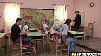 Teacher and classroom orgy Jessica Moore Lisa Sparkle Maddy Mandy Bright 1