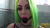 Gagged bdsm slut analized