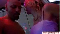 European babe fed with cum at crazy party