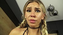 Enjoy how this dirty deganrate blond ultraslut suck the tentakel penis with pleasure before she ride herself to ograsm on him