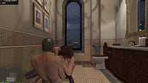 GTA 5 Trevor and Amanda in the bathroom