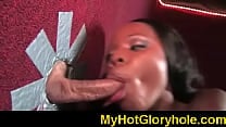 Gloryhole Initiations Black chick sucking white dick 16