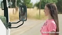 Cassie Fire horny hitchiker in an anal threesome with two truckers Cassie Fire horny hitchiker in an anal threesome with two truckers