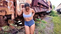 I took Vagninho to the railroad to take some photos  but I took the opportunity to give him my ass  I peed and farted on his dick with a lot of adrenaline because we were almost caught 