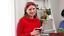 Teen step grandaughter banged by santa step grandpa   Fucked up family
