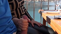 PUBLIC JERKED OFF A HOT COCK IN A RESTAURANT