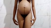 Pregnant Step mom wants to test her limits while bathing