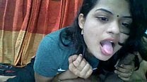 Hot Indian desi girl gives a blowjob and cries for it   HotGirlsCam69 com