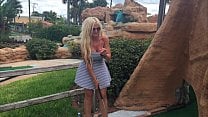 Hot Blonde quot kelley Cabbana quot fingers pussy in PUBLIC mini golf
