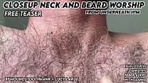 Closeup Neck and Beard Worship From Underneath Him Closeup Neck and Beard Worship From Underneath Him