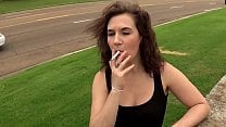 Smoking Cigarettes on the Side of The Road Smoking Cigarettes on the Side of The Road
