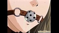 Bondage anime with gagging gets vibrator in her ass and pussy