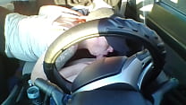 Amateur redhead blows cock in the car
