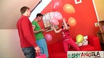 Young beauty fucked by 2 boys on her 18yo birthday Young beauty fucked by 2 boys on her 18yo birthday