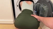 Stepson fucks stepmom while she 039 s stuck in the washing machine