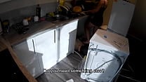 Horny wife seduces a plumber in the kitchen while her husband at work Horny wife seduces a plumber in the kitchen while her husband at work