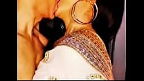 Indian Wife in White Saree Sleeveless Blouse with Big earrings kiss her husband in passion Hindi Non Veg Jokes