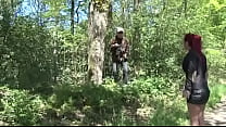 Hot redhead ass fucks old man in bushes Hot redhead ass fucks old man in bushes
