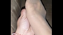sexy selfrubbing nylon feet