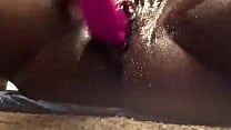 Beautiful black pussy squirting closeup