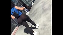 Big booty Latina in see thru leggings part 1