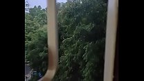 Husband fucking wife in doggy style by enjoying the rain from window Husband fucking wife in doggy style by enjoying the rain from window