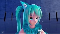 Blue  K nights  ［Ray MMD 3D VR180］Cat Fate Cosplay Adult Miku［Girls］