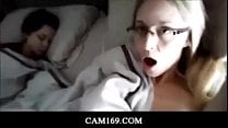 Blonde girl masturbating next to her s friend