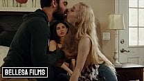 Small tit Bffs Jane Wilde Emma Straletto share cock in mff threesome Bellesa