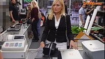 Hot blonde milf pawns her pussy and nailed at the pawnshop