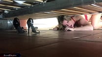 Stepmom stuck under the bed gets creampie from stepson Stepmom stuck under the bed gets creampie from stepson