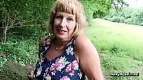 British blonde granny plays with her pussy outdoor British blonde granny plays with her pussy outdoor