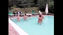 these 2 sluts get ass fucked in a 4some by the pool