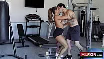 Sexy busty slut seduces guy at the gym and fuck him good Aila Donovan Lucky Fate