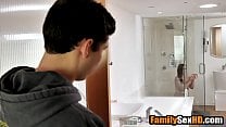 Step sister caught masturbating with big dildo in a bathroom Step sister caught masturbating with big dildo in a bathroom