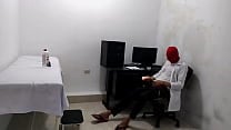Perverted doctor masturbates after treating a cute patient