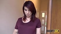 DEBT4k Pregnant lovely with red hair spreads legs for the debt collector