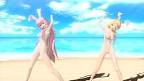 Kagamine Rin amp Megurine Luka Summer Idol Project diva Nude Mod Full Nude and Cum