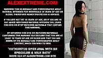 Hotkinkyjo open anal with XO speculum amp milk bath