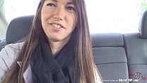 Bitch STOP   Czech brunette rides big cock outdoors