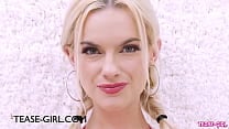 Sexy teen blonde gives a tease