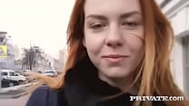 Candy  squirting redhead takes a creampie